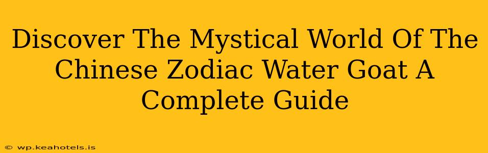 Discover The Mystical World Of The Chinese Zodiac Water Goat A Complete Guide